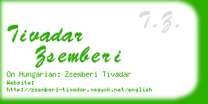 tivadar zsemberi business card